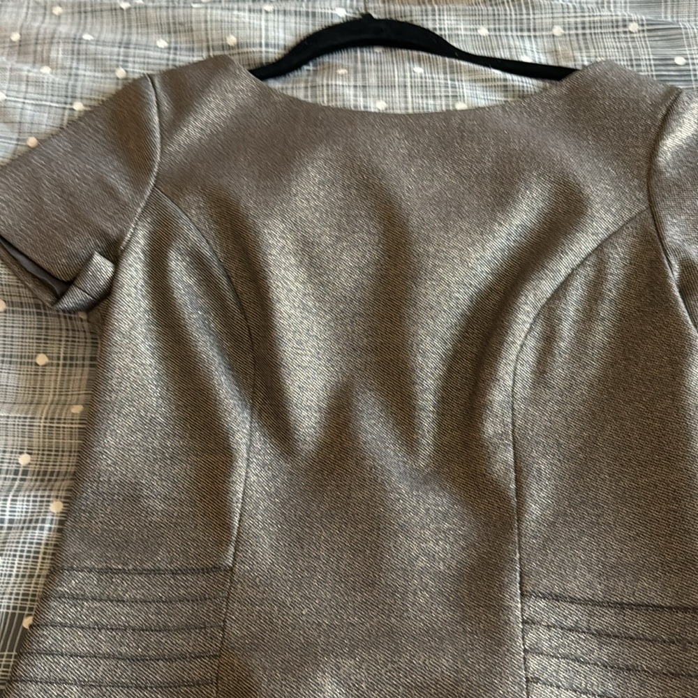 Blumarie Metallic brown and gold, made in Italy, cocktail dress. - Picture 3 of 8